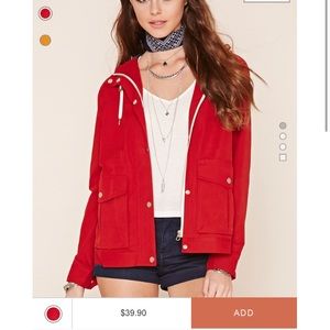 Red F21 Windbreaker